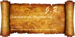 Jandaurek Rozmarin névjegykártya